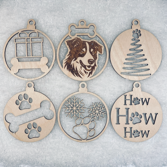 Kerstballen Set Australian Sheperd