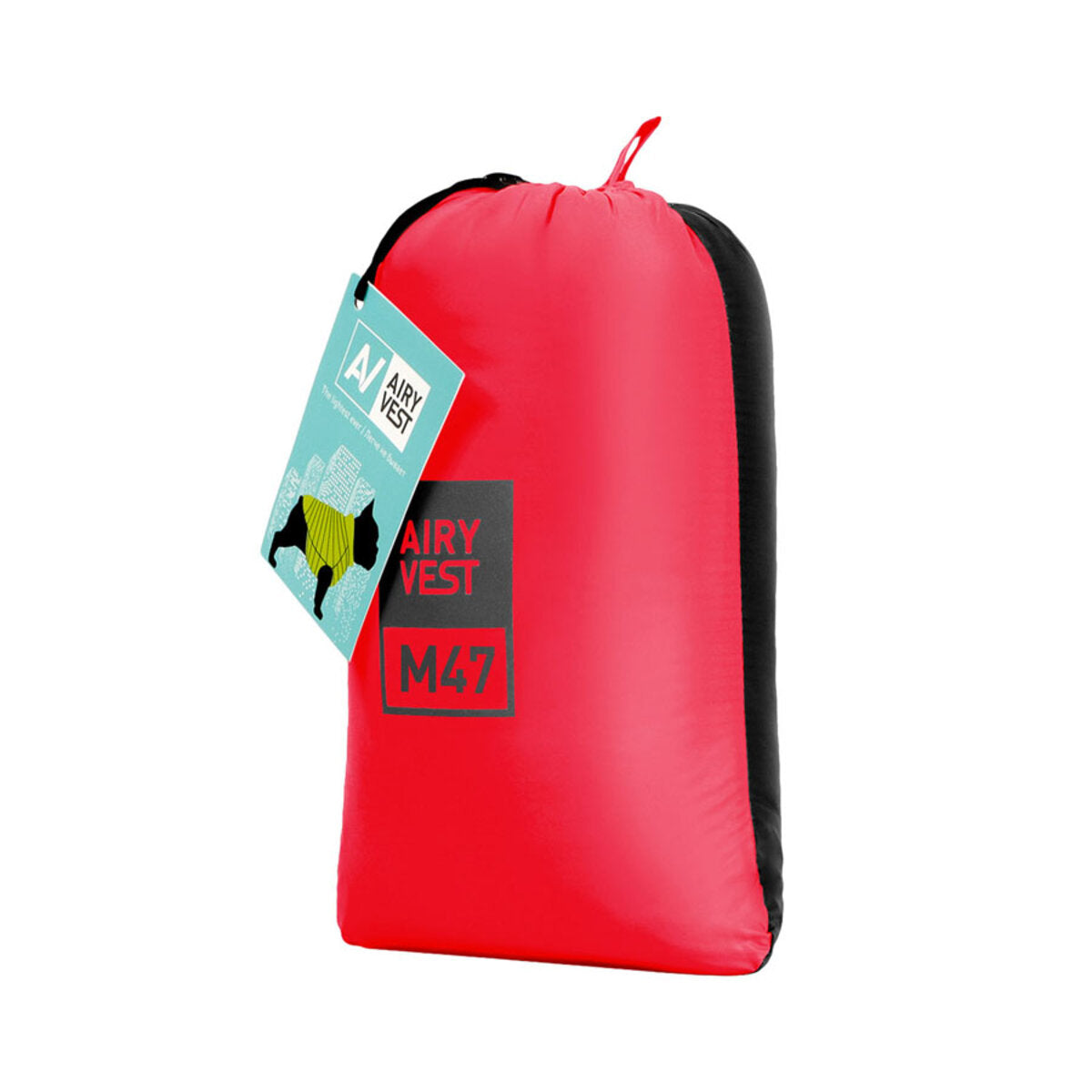 Airy Vest omkeerbare hondenjas rood-zwart